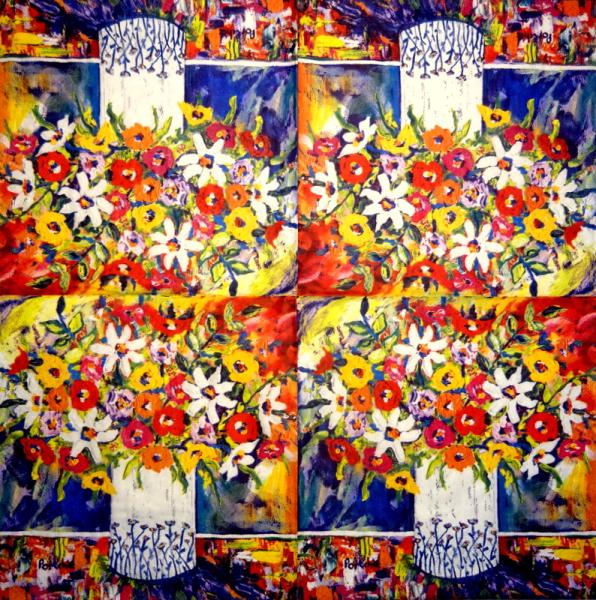 090 Blumen Sonstige - 3 lagig (90 blau) - Ihr